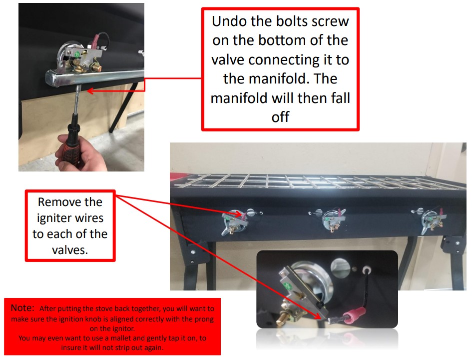 HOW TO REPLACE THE VALVES AND IGNITERS IN THE PROX SERIES STOVES CAMP